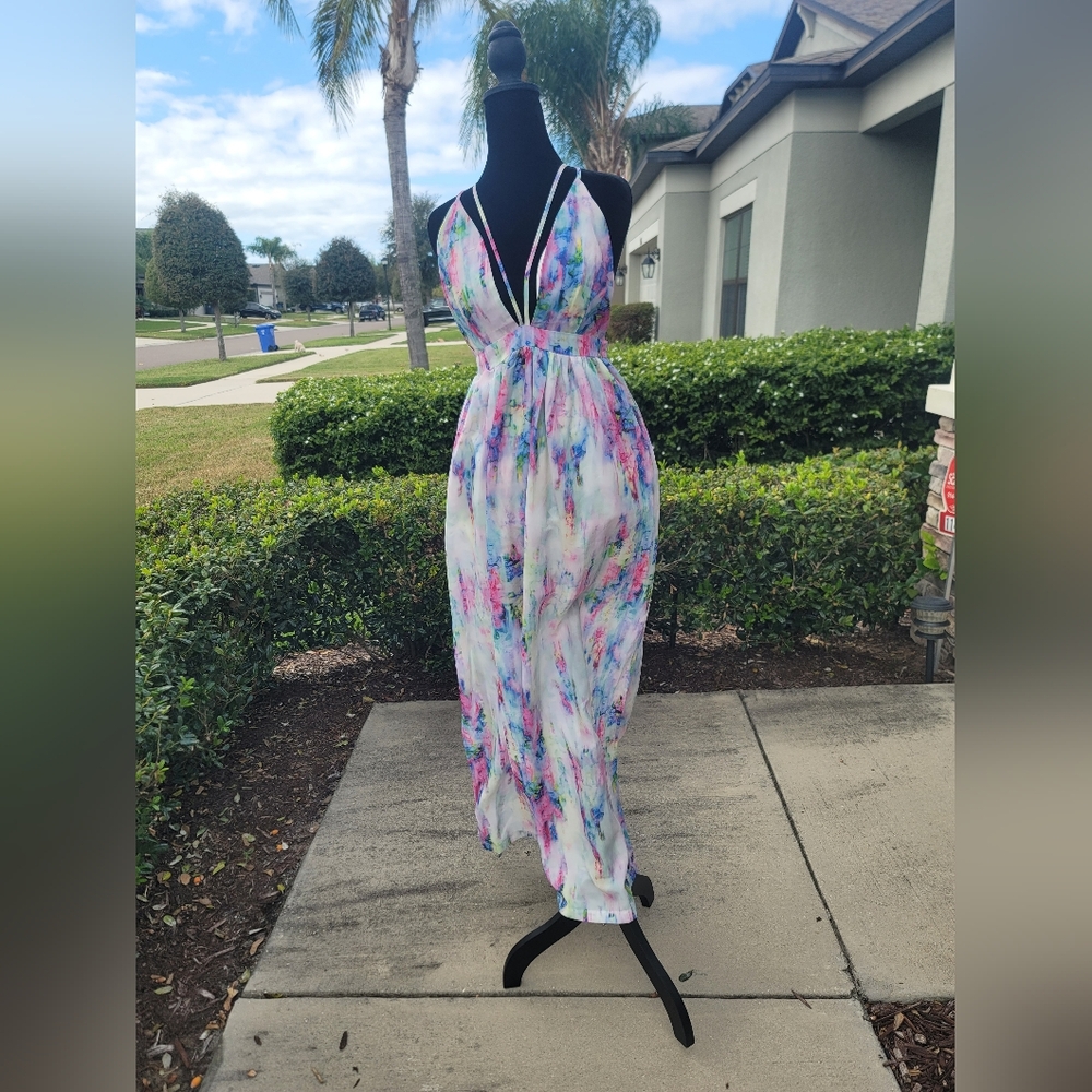 Floral Maxi Dress with Strappy Back
